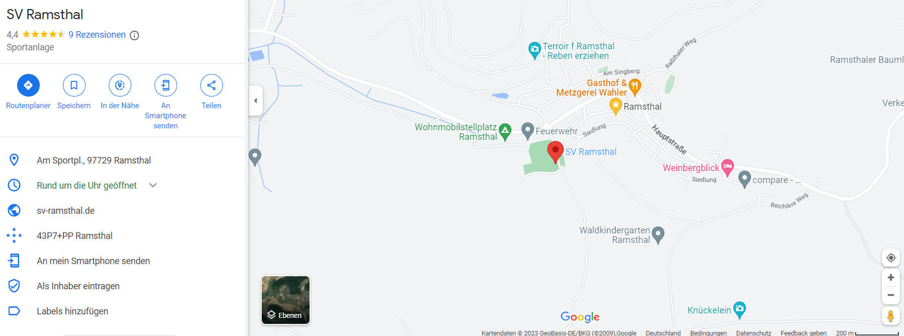 Screenshort Google Maps SV Ramsthal